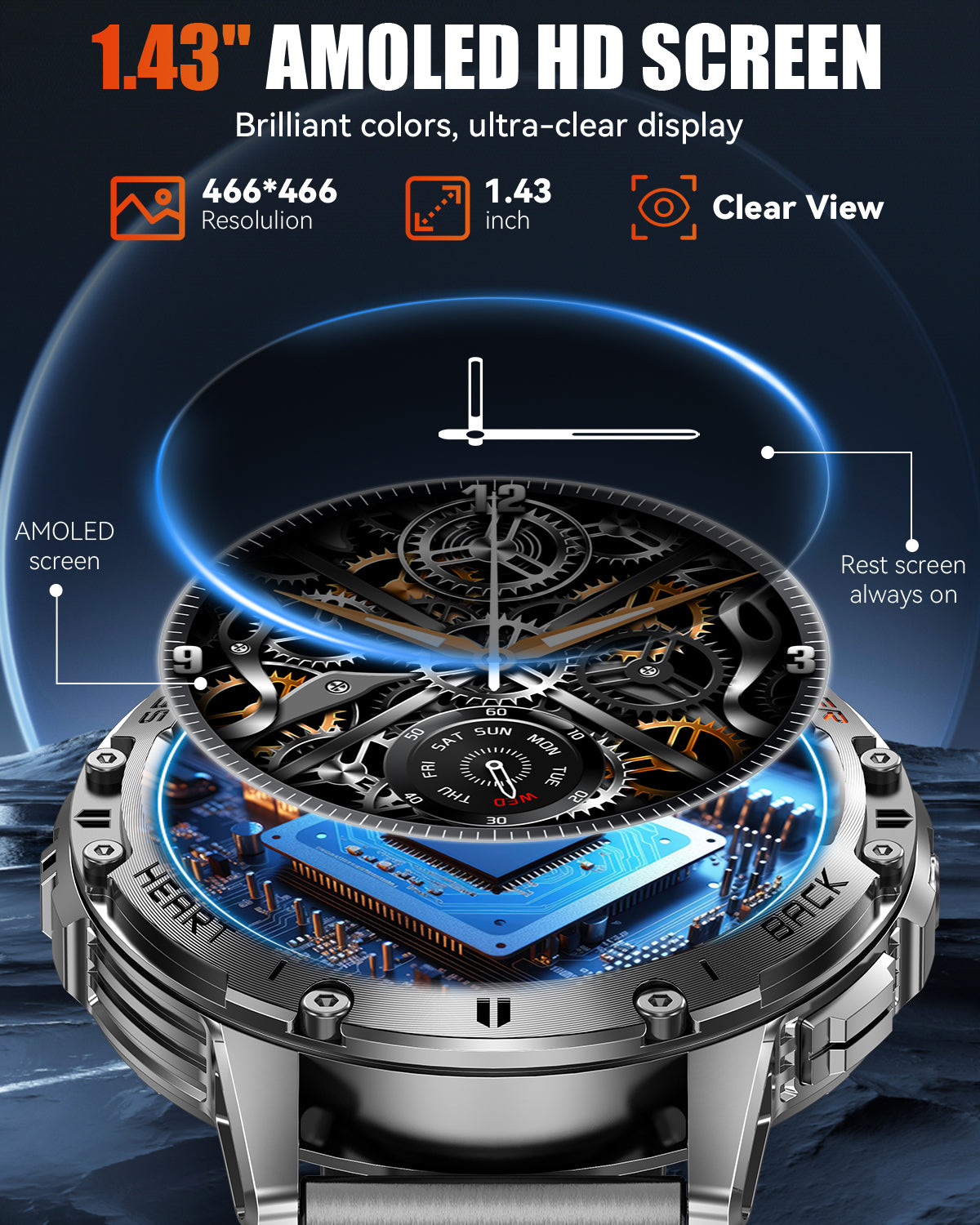 K298 Smart Watch with Flashlight