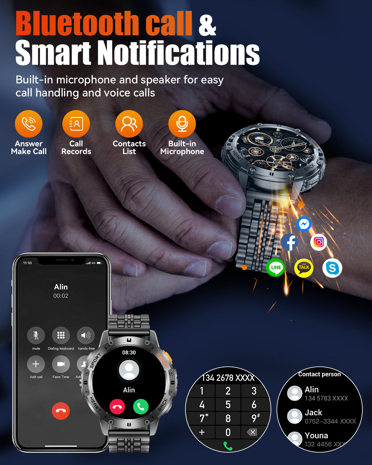 K298 Smart Watch with Flashlight