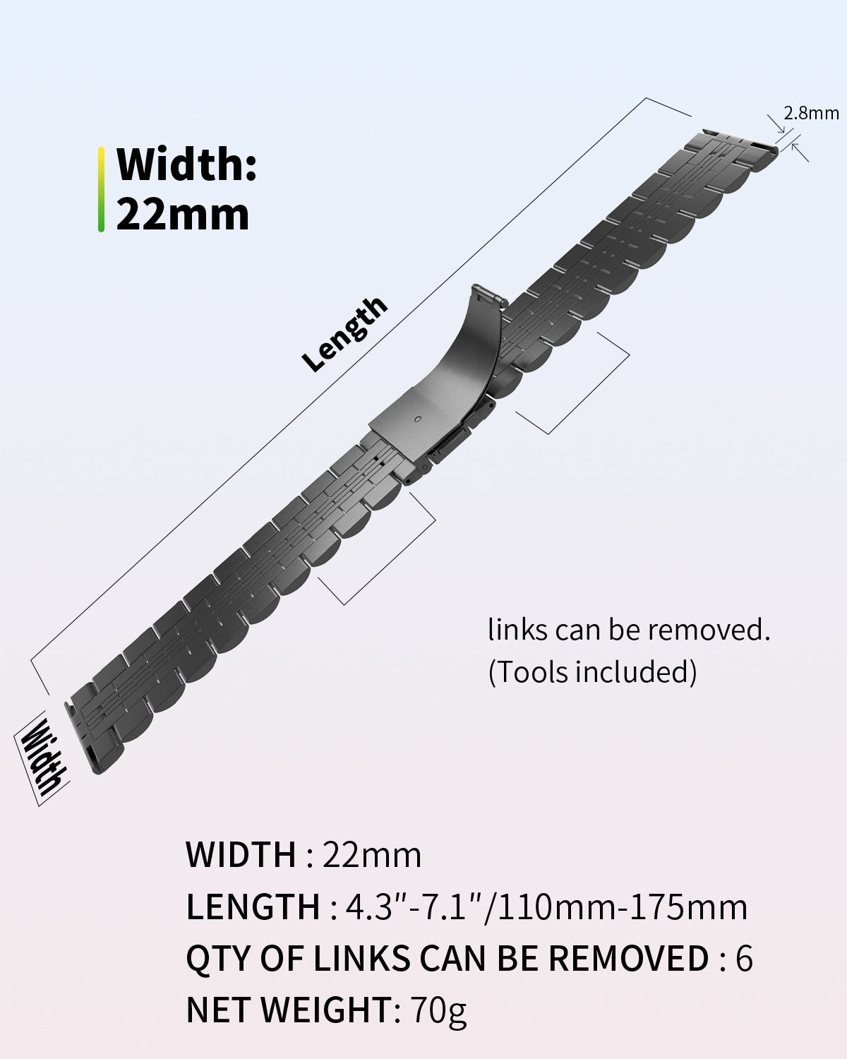 22mm YL Metal Strap