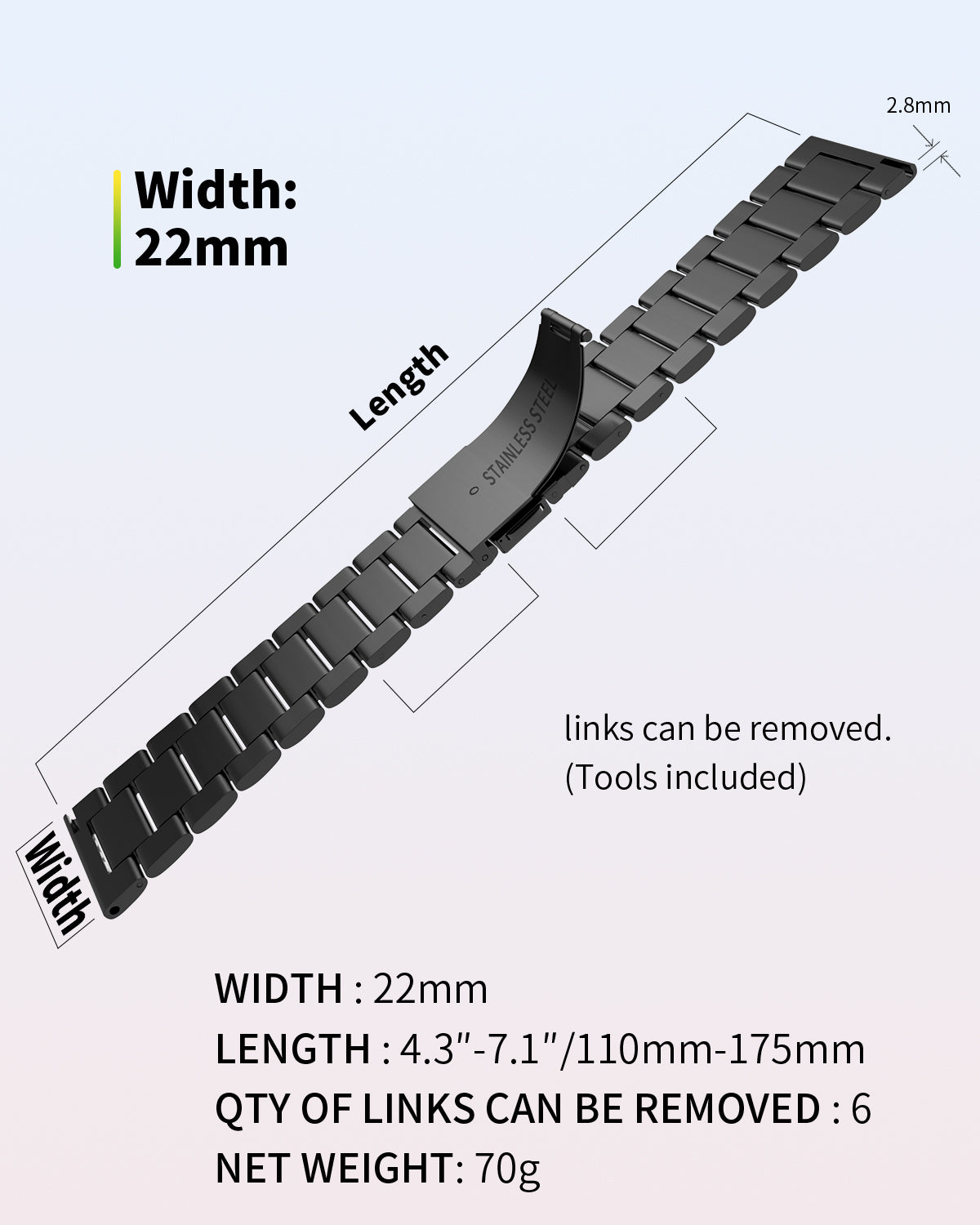 22mm PG Metal Strap