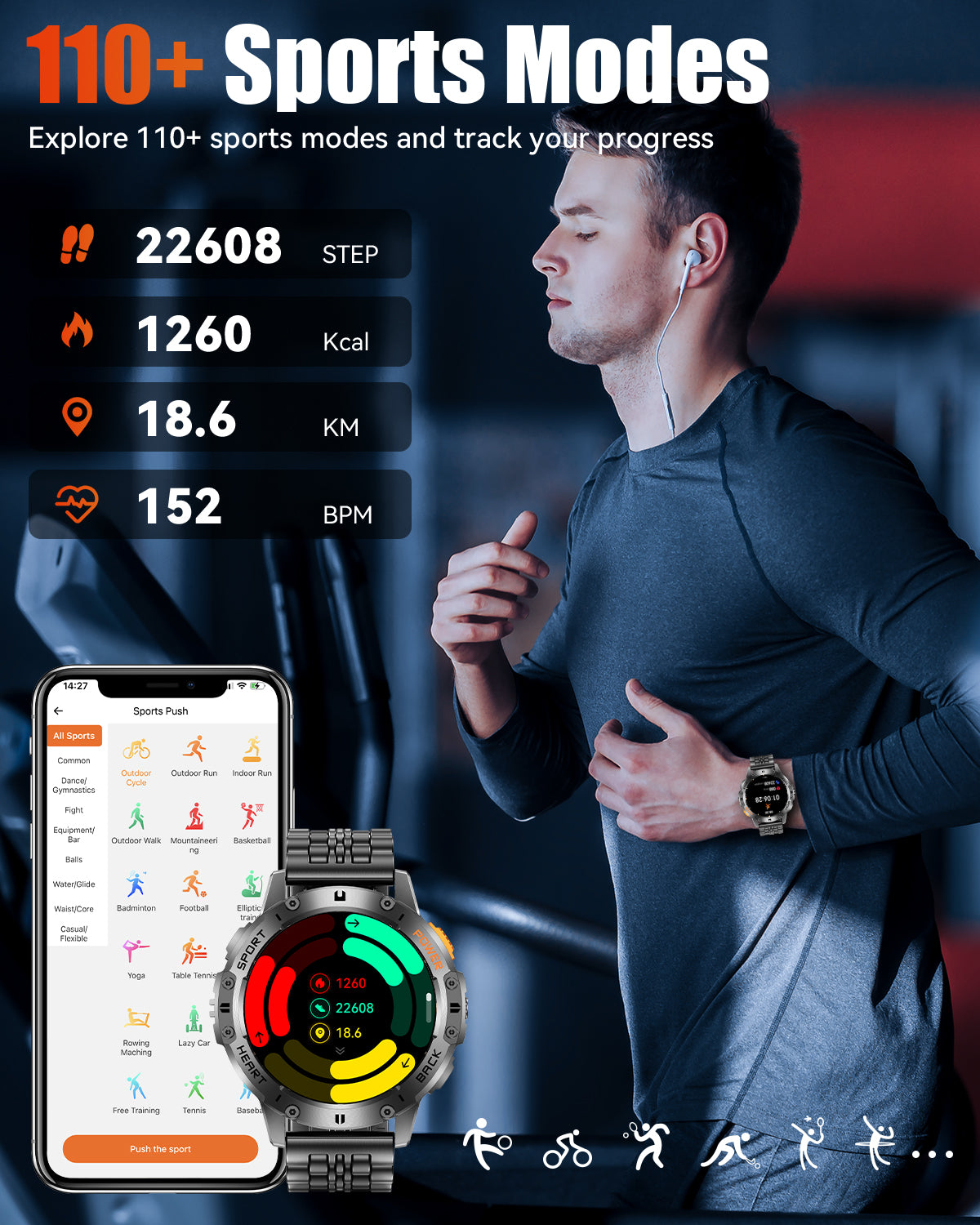 K298 Smart Watch with Flashlight