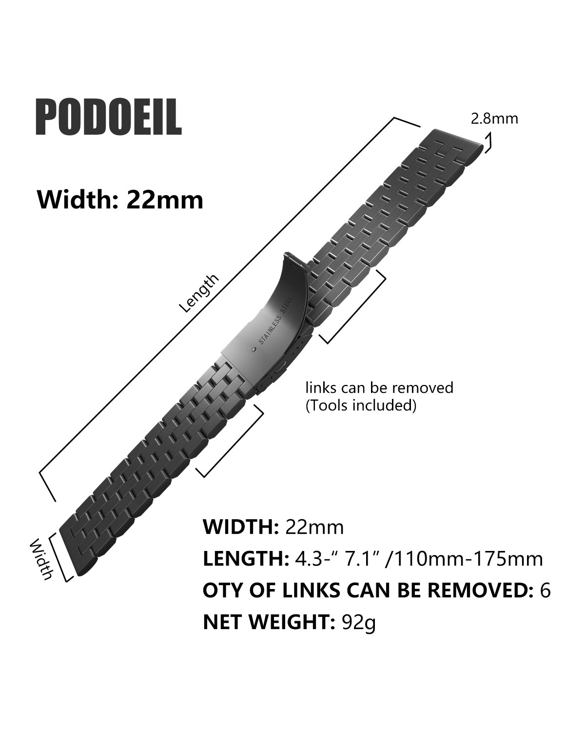 22mm YX Metal Strap