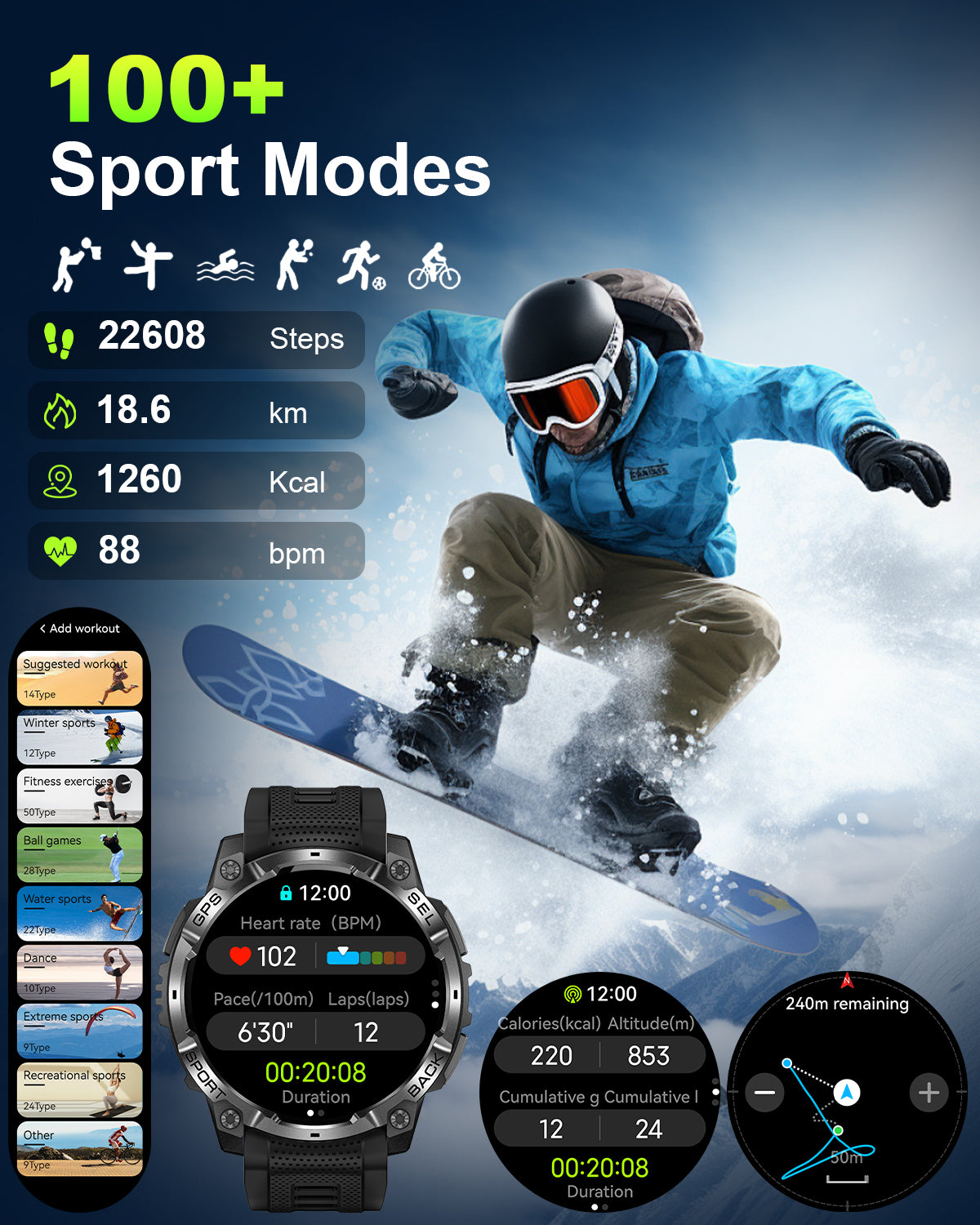 K306 GPS Smart watch for men